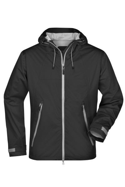 James & Nicholson, Men's Outdoor Jacket, black/silver