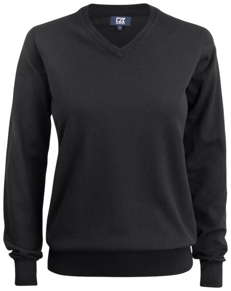 Cutter & Buck, Strickpullover Oakville V-neck Ladies, schwarz