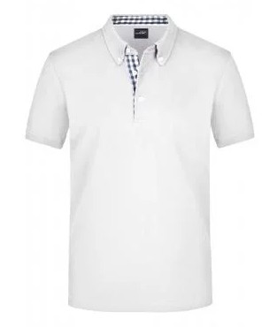 James & Nicholson, Men's Plain Polo, white/navy/white