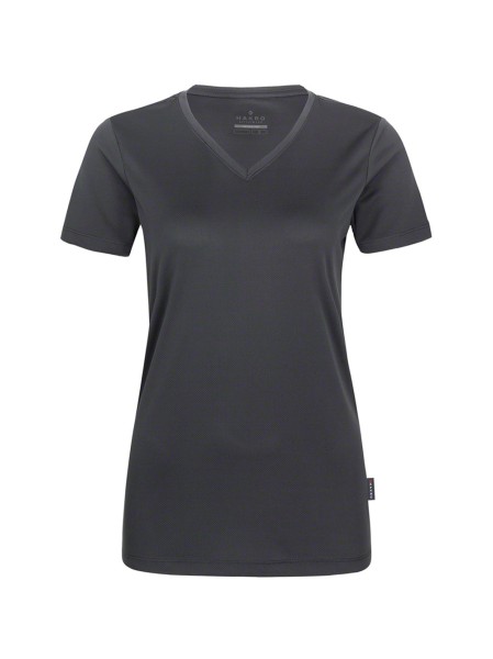 HAKRO, Damen V-Shirt COOLMAX®, anthrazit