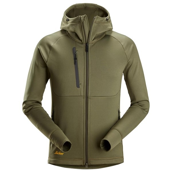 Snickers 8026, FlexiWork, Polartec® Power Stretch® Kapuzenjacke, khaki green