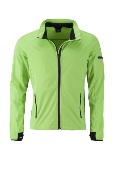 James & Nicholson, Men's Sports Softshell Jacket, bright-green/black