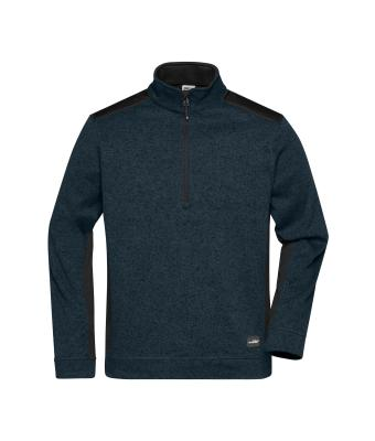 James & Nicholson, Men's Knitted Workwear Fleece Half-Zip - STRONG -, navy/navy