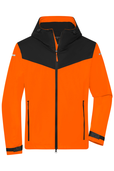 James & Nicholson, Men's Allweather Jacket, neon-orange/black