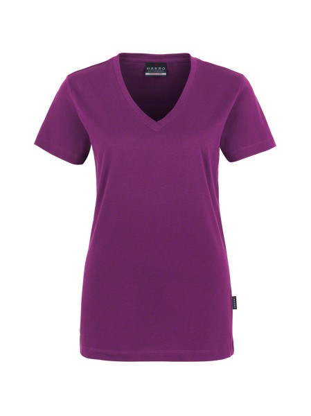 HAKRO, Damen V-Shirt Classic, aubergine