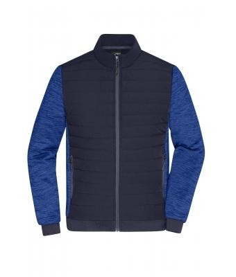 James & Nicholson, Men's Padded Hybrid Jacket, navy/royal-melange