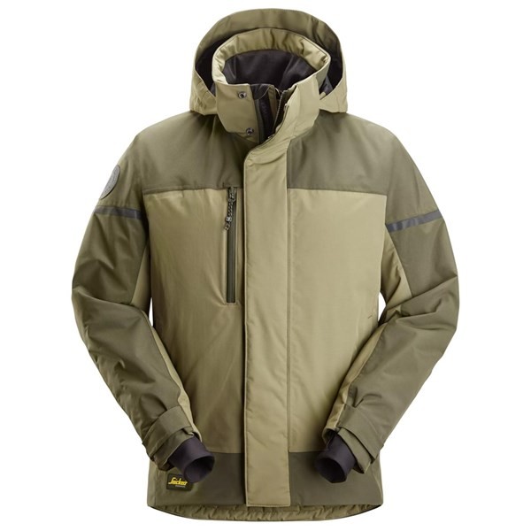 Snickers 1112, AllroundWork, wasserdichte, wärmeisolierte Arbeitsjacke, khaki green/dark khaki green