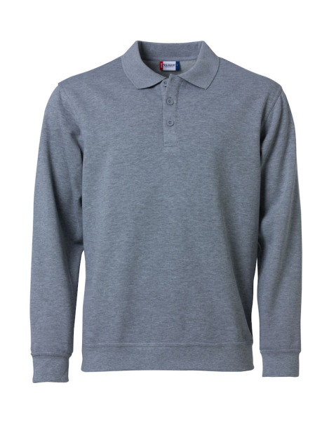 Clique, Polo Sweater Basic, grau meliert