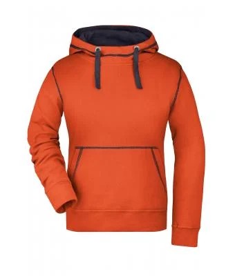 James & Nicholson, Ladies' Lifestyle Hoody, dark-orange/navy