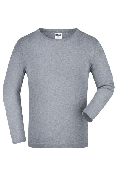 James & Nicholson, Junior Shirt Long-Sleeved Medium, grey-heather