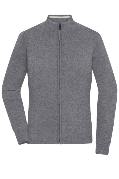 James & Nicholson, Ladies' Zip-Cardigan, grey-heather