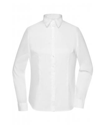 James & Nicholson, Ladies' Long-Sleeved Blouse, weiß