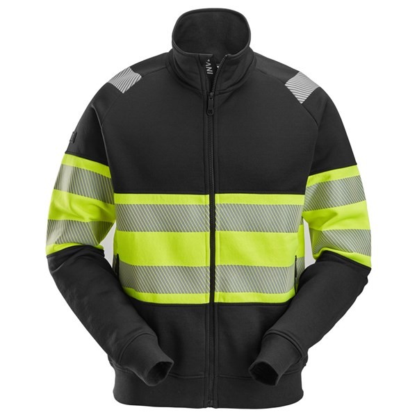 Snickers 2834, High-Vis-Jacke mit durchgehendem Reißverschluss, Warnschutzklasse 1, black/high vis y