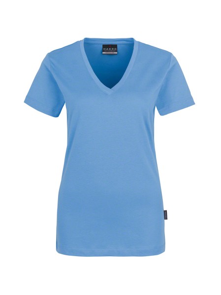 HAKRO, Damen V-Shirt Classic, malibublau