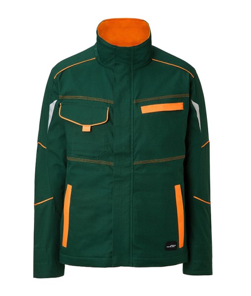 James & Nicholson, Workwear Jacket - COLOR -, dark-green/orange