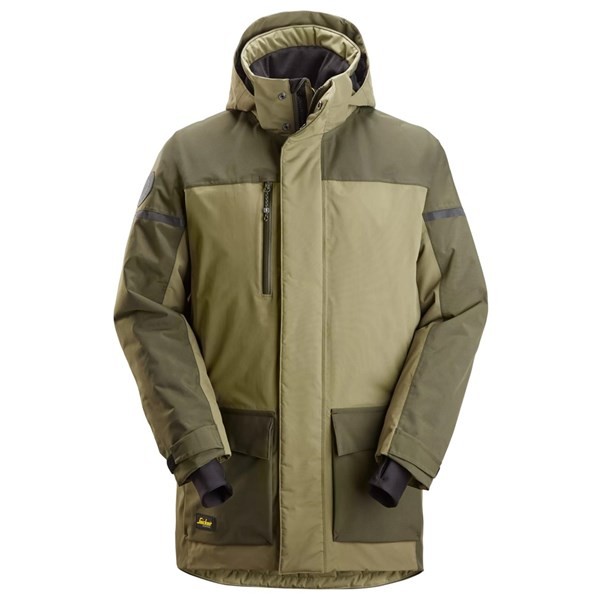 Snickers 1801, AllroundWork, wasserdichter und wärmeisolierter Parka, khaki green/dk khaki green