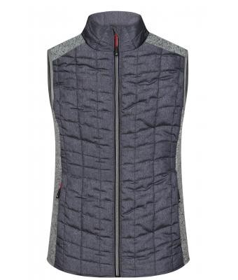 James & Nicholson, Ladies' Knitted Hybrid Vest, light-melange/anthracite-melange