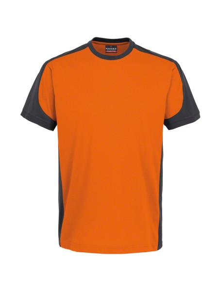 HAKRO, T-Shirt Contrast MIKRALINAR®, orange/anthrazit