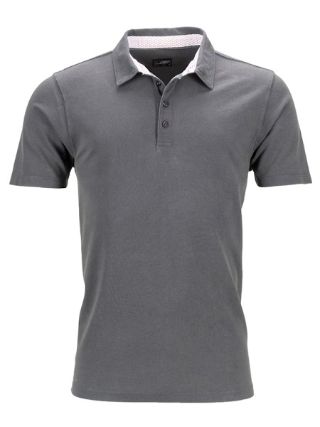 James & Nicholson, Men's Polo, graphite/white-red