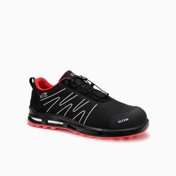 Elten - Sicherheitshalbschuhe "ENNO XXT Pro Low ESD S3S", schwarz/rot