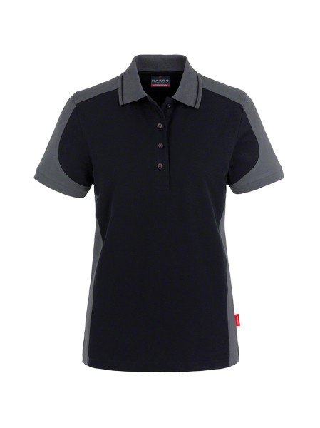 HAKRO, Damen Poloshirt Contrast MIKRALINAR®, schwarz/anthrazit