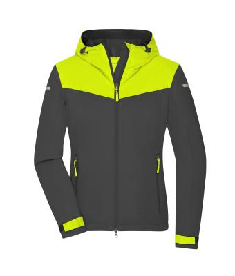 James & Nicholson, Ladies' Allweather Jacket, carbon/bright-yellow