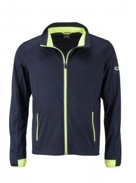 James & Nicholson, Men's Sports Softshell Jacket, navy/bright-yellow