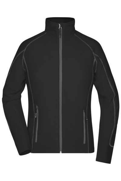 James & Nicholson, Ladies' Structure Fleece Jacket, black/carbon