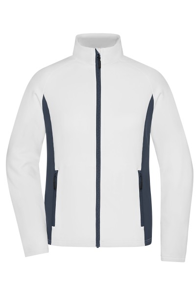 James & Nicholson, Ladies' Stretchfleece Jacket, white/carbon