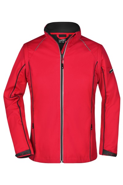 James & Nicholson, Ladies' Zip-Off Softshell Jacket, red/black