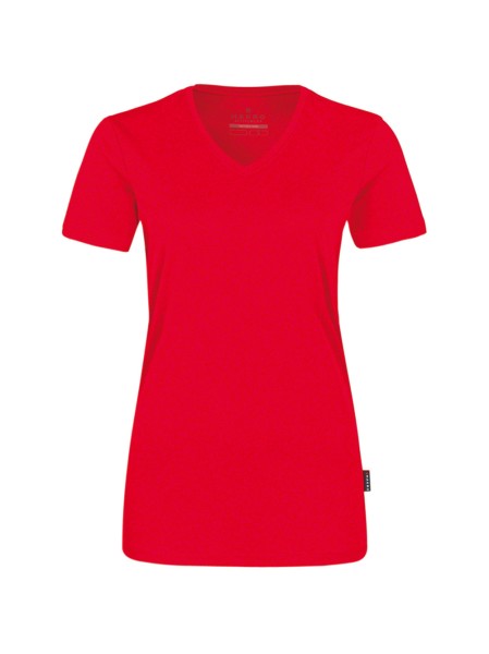 HAKRO, Damen V-Shirt COOLMAX®, rot