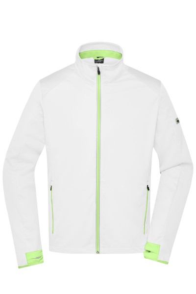 James & Nicholson, Men's Sports Softshell Jacket, white/bright-green