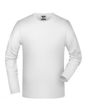 James & Nicholson, Elastic-T-Shirt Long-Sleeved, white