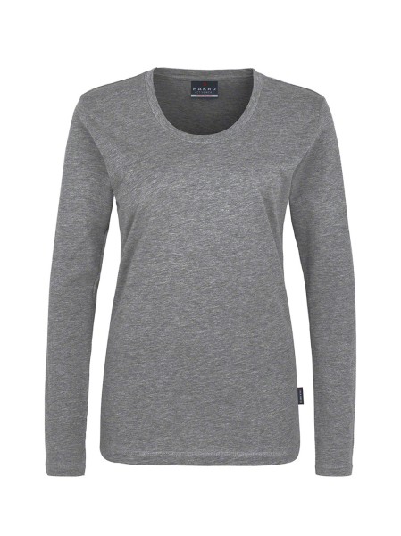 HAKRO, Damen Longsleeve Classic, grau meliert