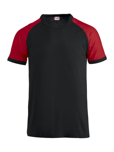 Clique, T-Shirt Raglan-T, schwarz/rot