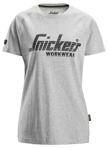 Snickers 2597, Damen-Logo-T-Shirt, grey melange