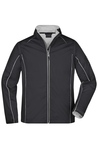 James & Nicholson, Men's Zip-Off Softshell Jacket, black/silver