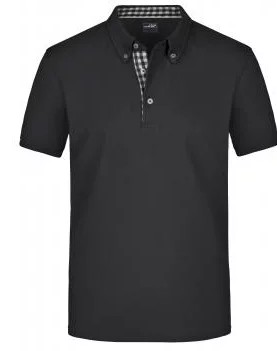 James & Nicholson, Men's Plain Polo, black/black-white