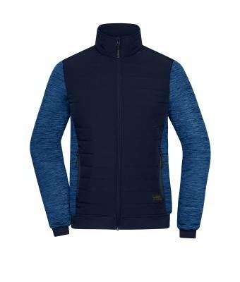 James & Nicholson, Ladies' Padded Hybrid Jacket, navy/royal-melange