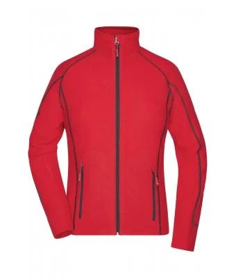 James & Nicholson, Ladies' Structure Fleece Jacket, red/carbon