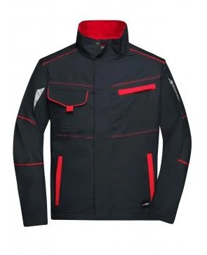 James & Nicholson, Workwear Jacket - COLOR -, carbon/red