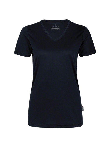 HAKRO, Damen V-Shirt COOLMAX®, schwarz