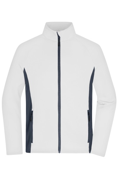 James & Nicholson, Men’s Stretchfleece Jacket, white/carbon