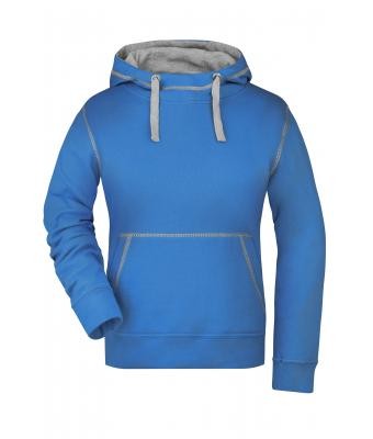 James & Nicholson, Ladies' Lifestyle Hoody, cobalt/grey-heather