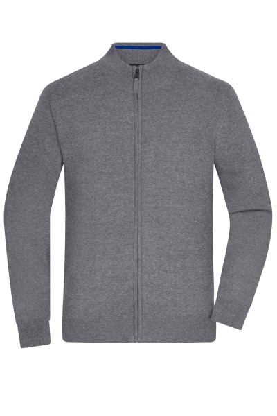 James & Nicholson, Men's Zip-Cardigan, grey-heather