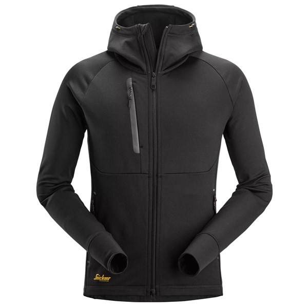 Snickers 8026, FlexiWork, Polartec® Power Stretch® Kapuzenjacke, black