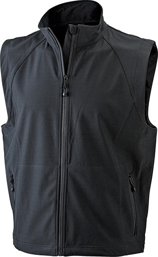 James & Nicholson, Men's Softshell Vest, black