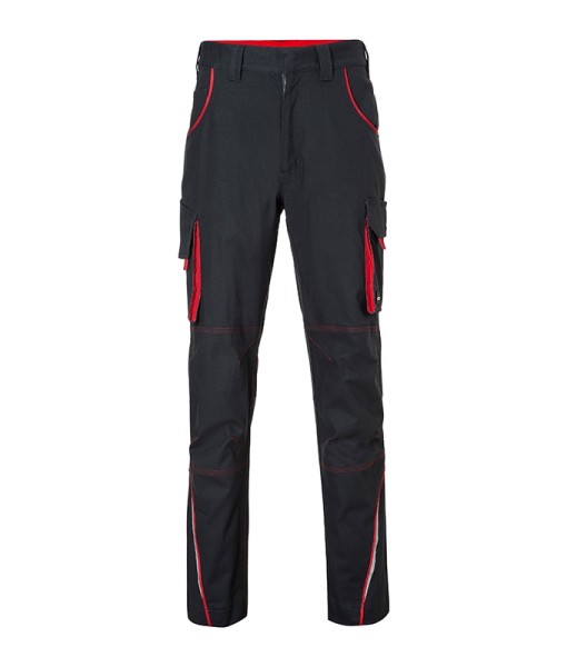 James & Nicholson, Workwear Pants - COLOR -, carbon/red