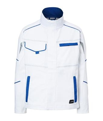 James & Nicholson, Workwear Jacket - COLOR -, white/royal